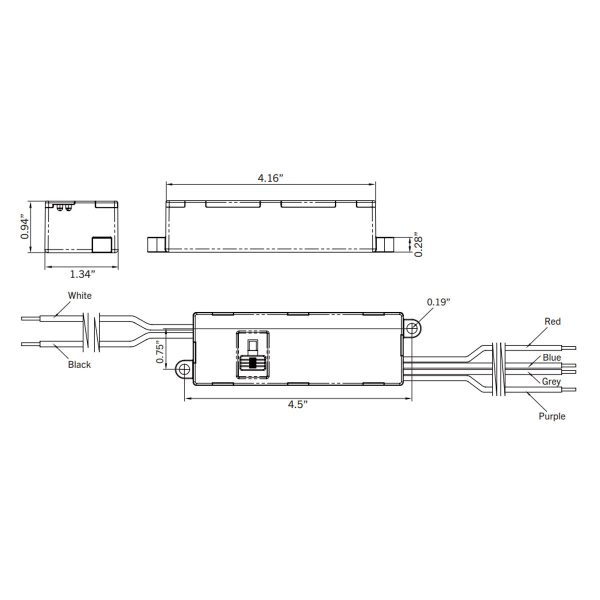 15 Watts LED Driver, Selectable Current 200-300mA, 0-10V Dimming, 120-277V Supply