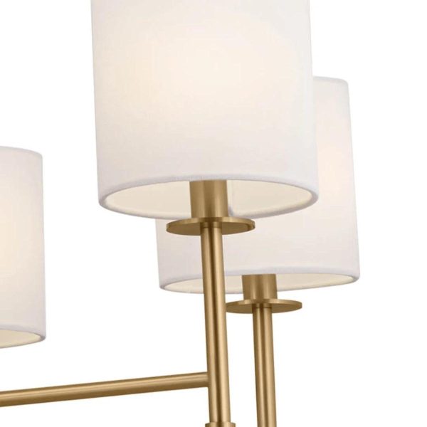 Ali 39  8-Light Chandelier with Fabric Drum Shade, Brushed Natural Brass Finish Online Hot Sale