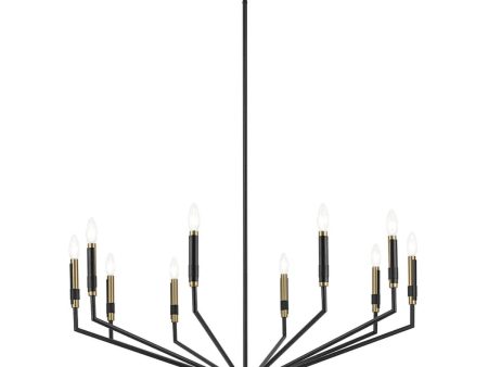 Armand 38  Armand 10-Light Chandelier 1-Tier, Black and bronze Finish Fashion