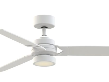 Amped 52 Inch LED Ceiling Fan with Remote, Matte White Sale