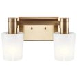 Adani 14 In 2-Lights Bathroom Vanity Light With Opal Glass, Bronze Finish For Discount