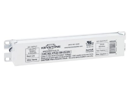 100 Watts, 24VDC Constant Voltage LED Driver, 120-277V Input Supply