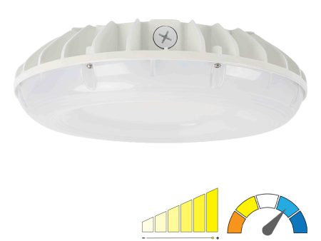 Round LED Canopy Light, 7700 Lm, 60W, 40K|50K, 120 277V, White Finish Online