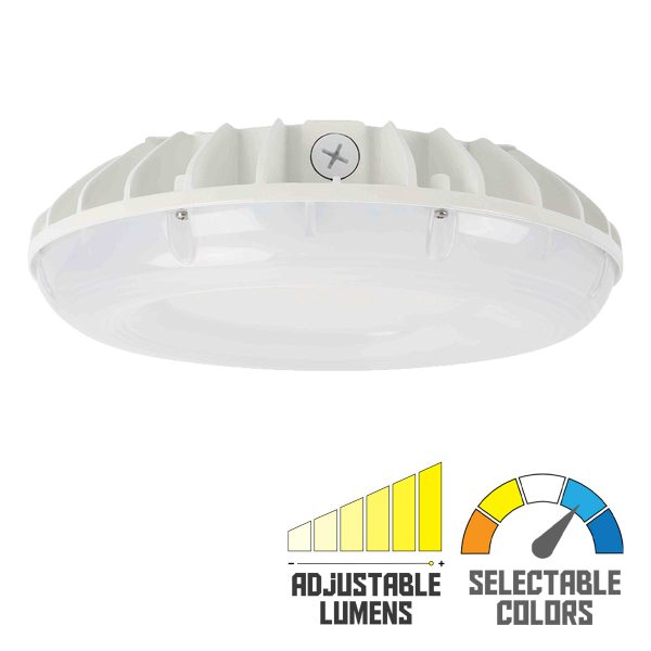 Round LED Canopy Light, 7700 Lm, 60W, 40K|50K, 120 277V, White Finish Online