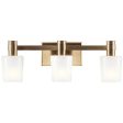 Adani 24 In 3-Lights Bathroom Vanity Light With Opal Glass, Bronze Finish Online now