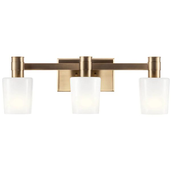 Adani 24 In 3-Lights Bathroom Vanity Light With Opal Glass, Bronze Finish Online now