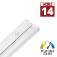 Elena 14-Inch Under Cabinet LED Light, Selectable CCT 2700K to 5000K, 120V, White Online