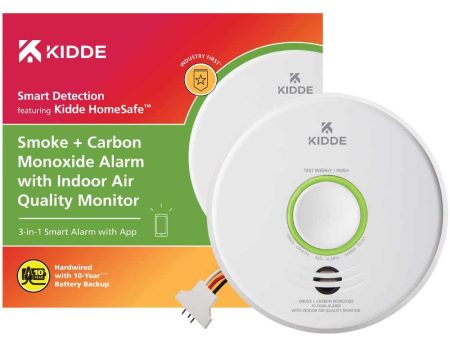 Smart Smoke and Carbon Monoxide Detector with Indoor Air Quality Monitor Hardwired 10-Year Lithium Backup Battery on Sale