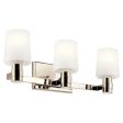 Adani 24 In 3-Lights Bathroom Vanity Light With Opal Glass, Polished Nickel Finish on Sale