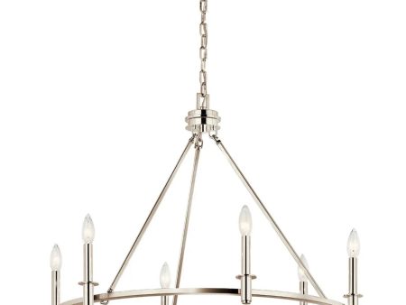 Carrick 32  6-Light Chandelier 1-Tier, Polished nickel Finish Supply