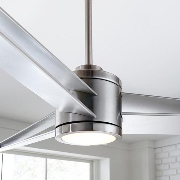 Armstrong 60 Inch Brushed Steel LED Damp Rated Ceiling Fan with Remote Online