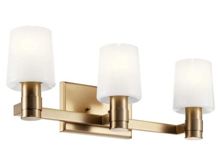 Adani 24 In 3-Lights Bathroom Vanity Light With Opal Glass, Bronze Finish Online now