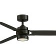 Amped 52 Inch LED Ceiling Fan with Remote, Black Fashion