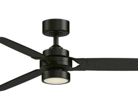 Amped 52 Inch LED Ceiling Fan with Remote, Black Fashion