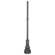 8 ft Light Post With Base, Direct Burial, 3 in Round Aluminum Shaft, Black Finish Hot on Sale