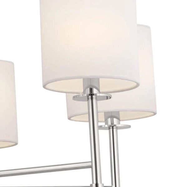 Ali 39  8-Light Chandelier with Fabric Drum Shade, Polished Nickel Finish Hot on Sale