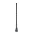 7 ft Light Post With Base, Direct Burial, 3 in Round Aluminum Shaft, Black Finish on Sale