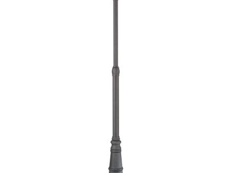 7 ft Light Post With Base, Direct Burial, 3 in Round Aluminum Shaft, Black Finish on Sale