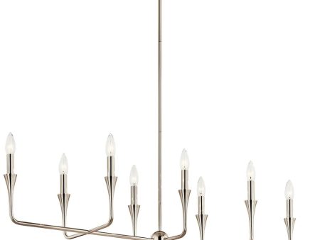 Alvaro 46  8-Light Chandelier Linear, Polished Nickel Finish Online Sale