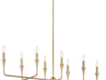 Alvaro 46  8-Light Chandelier Linear, Champagne Bronze Finish Discount