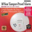 3-in-1 Smoke, Fire and Carbon Monoxide Smart Alarm 10 Year Sealed Battery For Sale