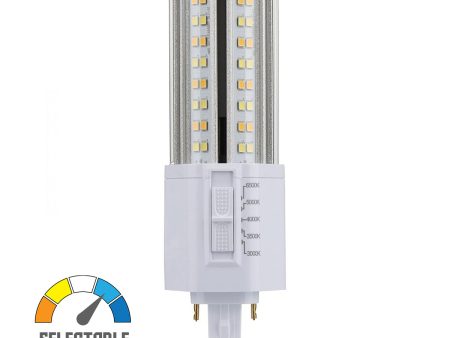 2 pin PL LED Bulb, 18W, 2340lm, 3000K to 6500K, Universal, 32W CFL Equal, G24d Base, Ballast Bypass Online