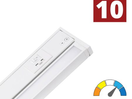 Elena 10-Inch Under Cabinet LED Light, Selectable CCT 2700K to 5000K, 120V, White Online now