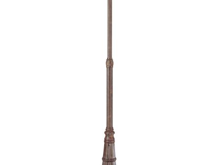 7 ft Light Post With Base, Direct Burial, 3 in Round Aluminum Shaft, Vintage Rust Finish Sale