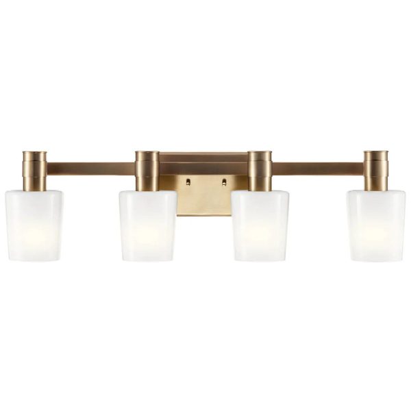 Adani 30 In 4-Lights Bathroom Vanity Light With Opal Glass, Bronze Finish Online now