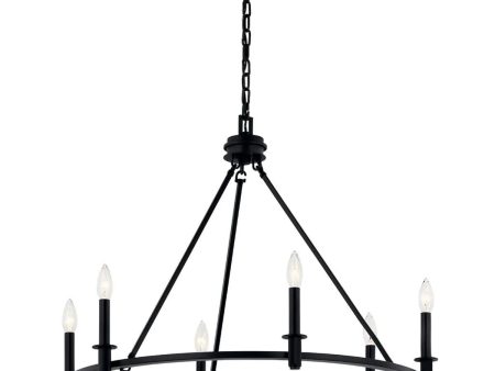 Carrick 32  6-Light Chandelier 1-Tier, Black Finish Hot on Sale