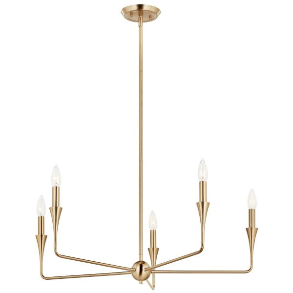 Alvaro 30  5-Light Chandelier 1-Tier, Champagne Bronze Finish Online Hot Sale