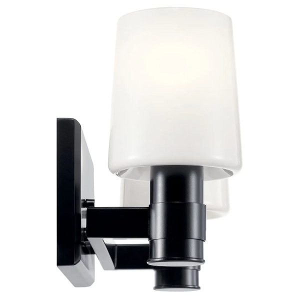 Adani 14 In 2-Lights Bathroom Vanity Light With Opal Glass, Black Finish Online now