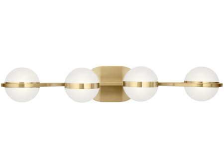 Breffin 30 In 4-Lights LED Bathroom Vanity Light, Gold Finish Online now