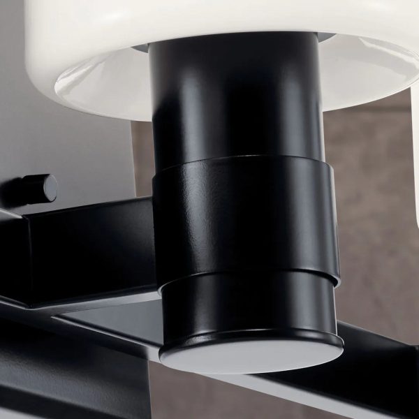 Adani 24 In 3-Lights Bathroom Vanity Light With Opal Glass, Black Finish Hot on Sale