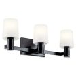 Adani 24 In 3-Lights Bathroom Vanity Light With Opal Glass, Black Finish Hot on Sale