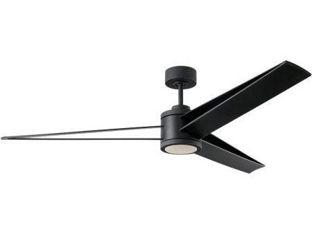 Armstrong 60 Inch Midnight Black LED Damp Rated Ceiling Fan with Remote Hot on Sale