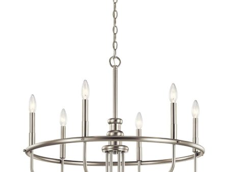 Capitol Hill 29  6-Light Chandelier 1-Tier, Brushed Nickel Finish Cheap