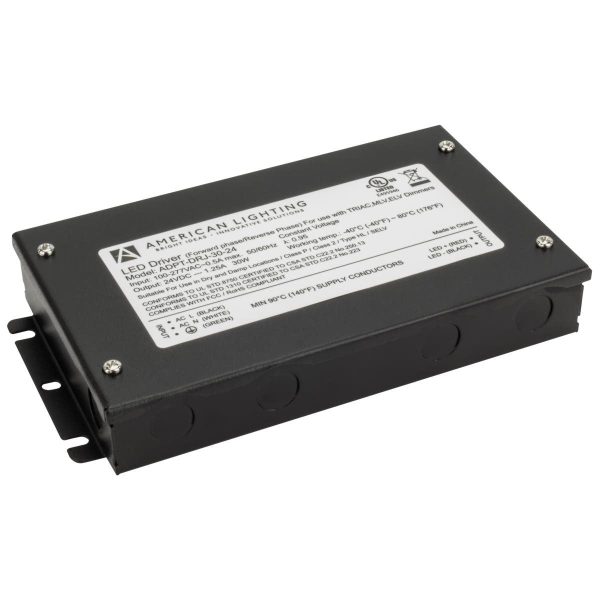 Adaptive 30 Watts, 24VDC LED Driver, ELV, MLV and Triac Dimming, Class 2, 120-277V Online Sale