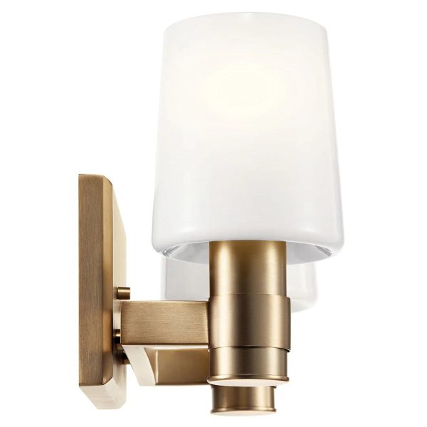 Adani 14 In 2-Lights Bathroom Vanity Light With Opal Glass, Bronze Finish For Discount