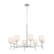 Ali 39  8-Light Chandelier with Fabric Drum Shade, Polished Nickel Finish Hot on Sale