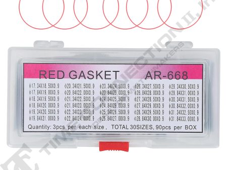 OR-890, Standard Size Red Case Back Gasket Assortment (Total 90 Pieces) Sale